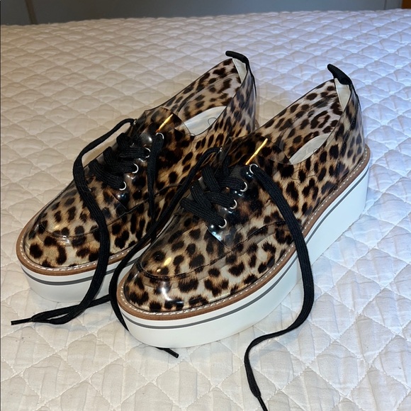 Shoes - Jessica Simpson Leopard Print Platform Sneakers